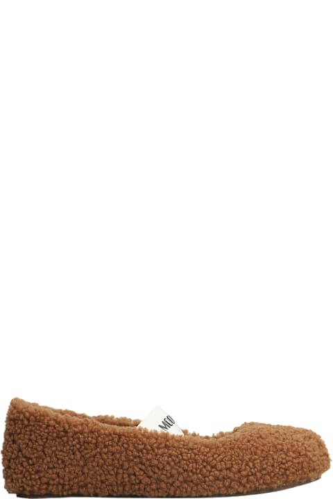 Moon Boot Shearling Ballerina Flats With Logo
