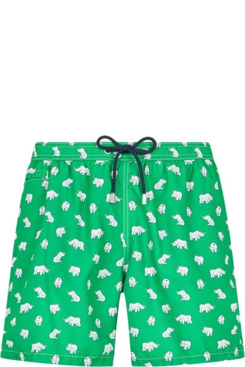 Homeware MC2 Saint Barth Man Lightweight Fabric Swim-shorts Lighting Micro Fantasy With Rhino Print