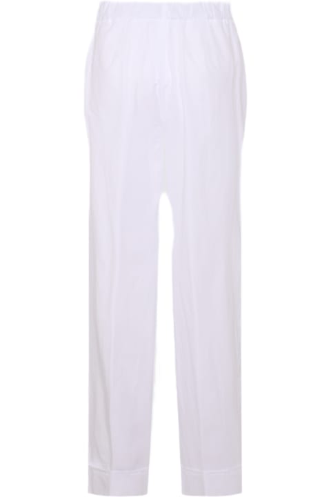 Malo Pants & Shorts for Women Malo White Cotton Stretch Pants