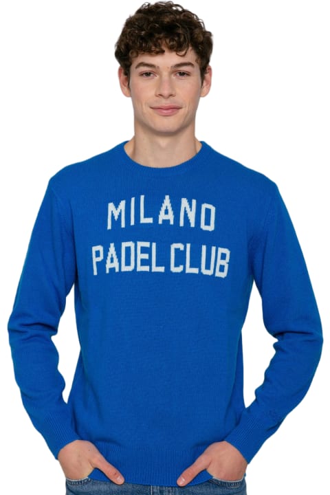 メンズ新着アイテム MC2 Saint Barth Man Sweater With Milano Padel Club Jacquard Print