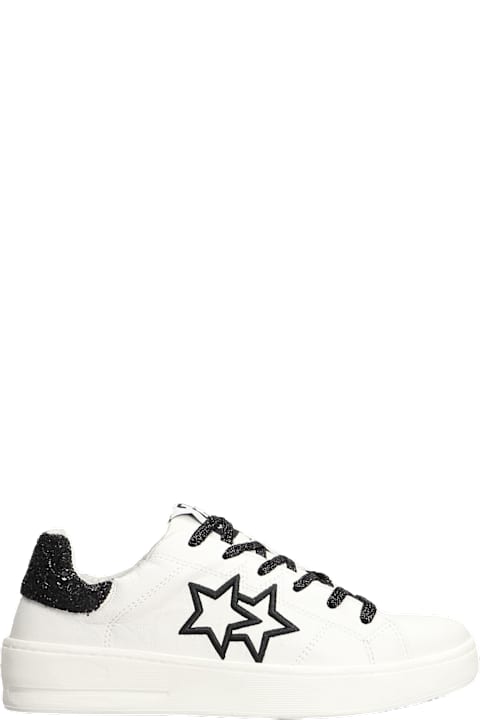 2Star Sneakers for Women 2Star Sneakers In White Leather And Fabric