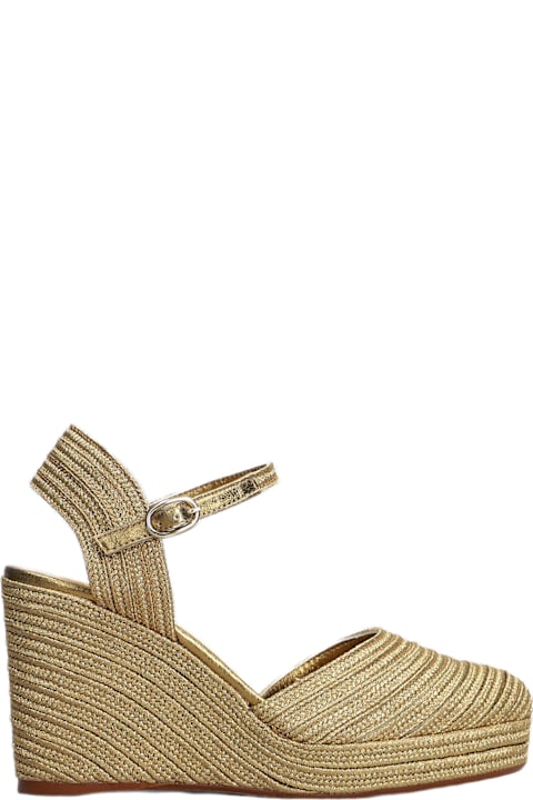 Castañer for Men Castañer Carolyn-142 Wedges In Gold Fabric