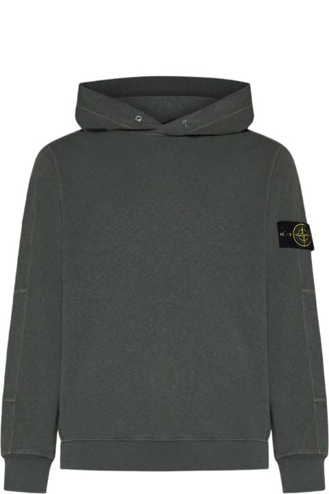 Stone Island Clothing for Men Stone Island Press-stud Fastened Logo Patch Hoodie