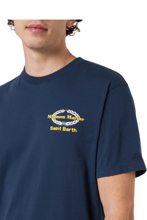 Homeware MC2 Saint Barth Man Cotton T-shirt With Magnum Marine & Saint Barth Front And Back Print | Magnum Marine Special Edition