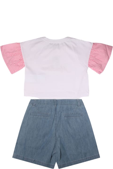 Moschino Sweaters & Sweatshirts for Girls Moschino Azure Bleach Cotton Jumpsuit