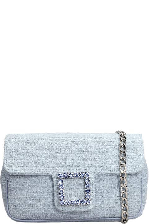 Roberto Festa Shoulder Bags for Women Roberto Festa Lunette Shoulder Bag In Cyan Fabric