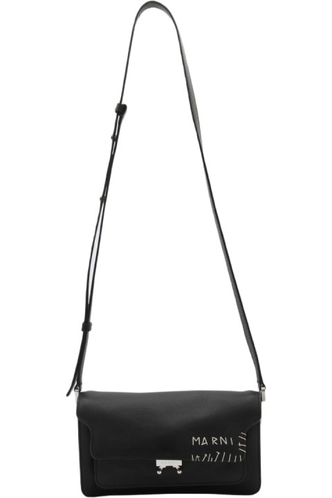 メンズ新着アイテム Marni Black Leather Shoulder Bag