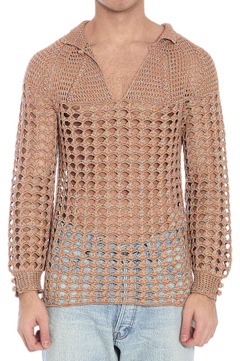 Tシャツ・カットソー VALENTINO Multicolor crochet sweater (6V0KC34AAUT AH2) Valentino Garavani Multicolor Crochet Sweater | ModeSens