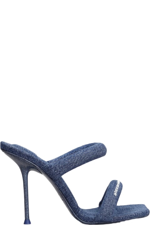 Alexander Wang Flat Shoes for Women Alexander Wang Julie Slipper-mule In Blue Nylon