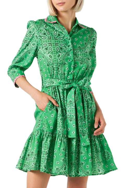 Homeware MC2 Saint Barth Bandanna Print Cotton Short Dress Daisi With Embroideries