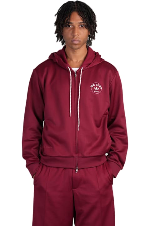 Adidas Originals by Wales Bonner for Men Adidas Originals by Wales Bonner Track Hoodie Sweatshirt In Bordeaux Cotton