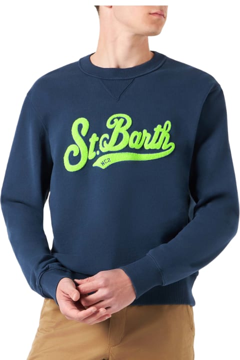 Homeware MC2 Saint Barth Man Cotton Sweatshirt With St. Barth Terry Patch
