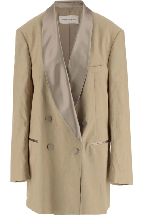 Dries Van Noten Coats & Jackets for Women Dries Van Noten Linen Blend Double-breasted Blazer