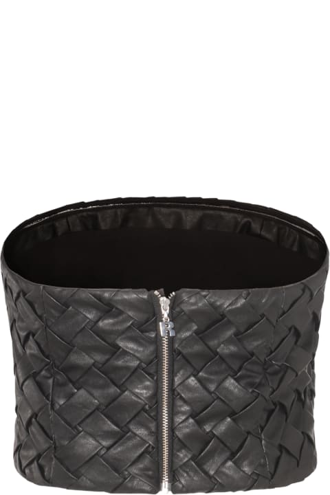 Rotate by Birger Christensen Topwear for Women Rotate by Birger Christensen Black Faux Leather Top