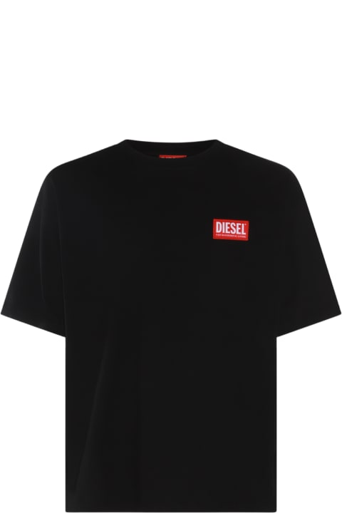 Diesel Topwear for Men Diesel Black And Red Cotton T-shirt