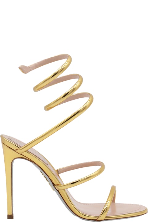 Homeware René Caovilla Gold Tone Leather Sandals