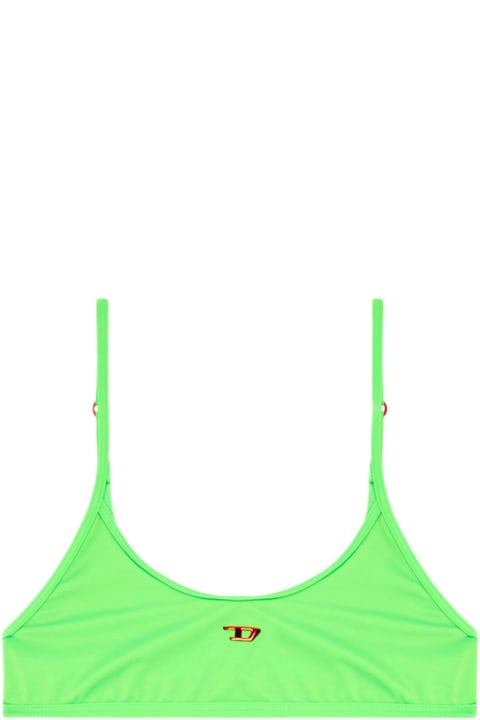 Swimwear for Women Diesel Bfb-nala Neon Green Lycra Swim Top With Logo - Bfb Nala