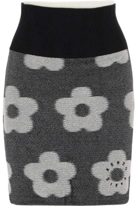 Cotton Pencil Skirt With Floral Pattern