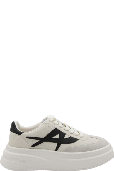 Fashion for Men Ash White And Black Leather Sneakers
