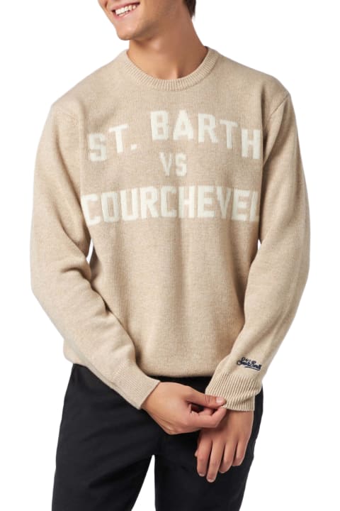 Homeware MC2 Saint Barth Man Sweater With St. Barth Vs Courchevel Jacquard