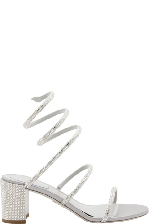 Fashion for Women René Caovilla Silver Crystal Leather Cleo Sandals