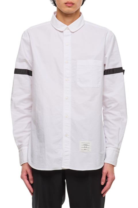 Thom Browne for Men Thom Browne Straight Fit Mini Round Collar Cotton Shirt