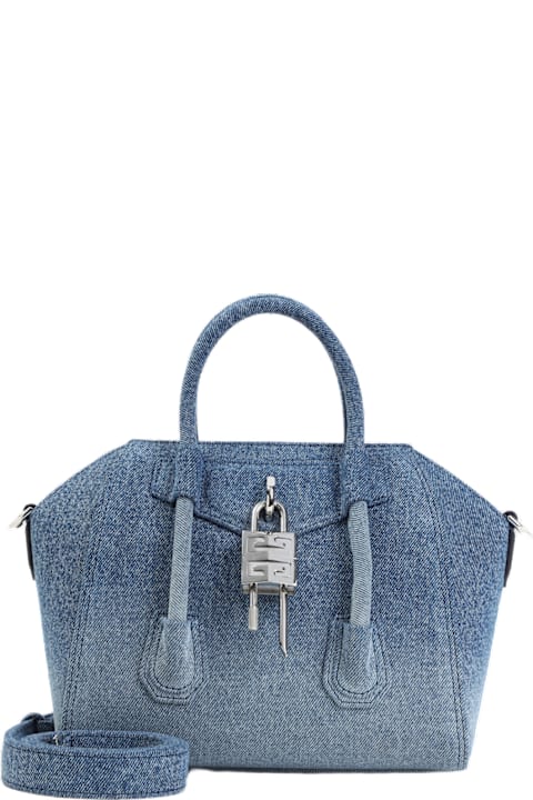 Bags Sale for Women Givenchy Denim Mini Antigona Lock Handbag