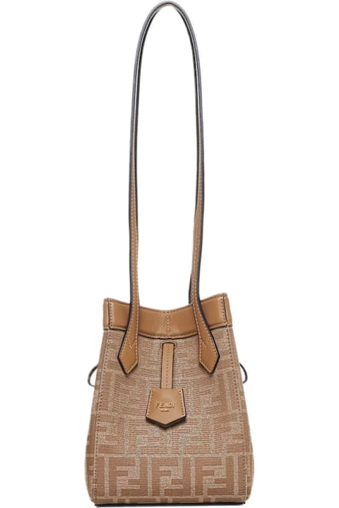 FENDI フェンディ ハンドバッグ ペカン柄 ストライプ PVC レザー