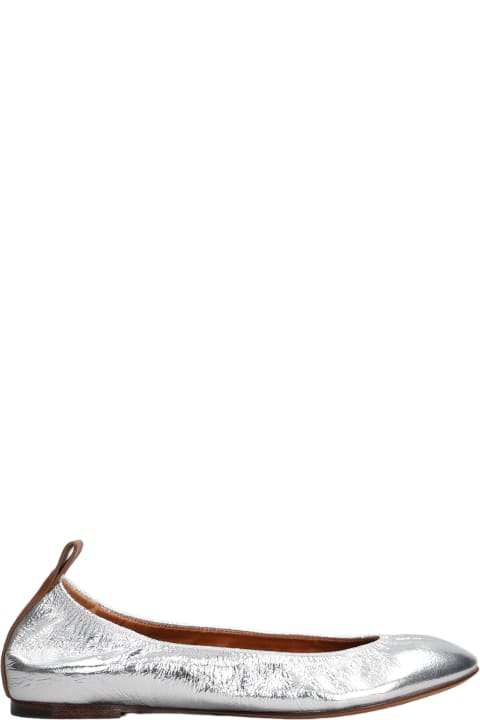 أحذية مسطحة لـ السيدات Lanvin Ballerina Ballet Flats In Silver Leather