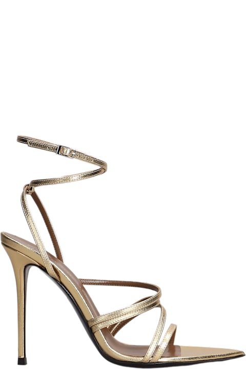 Giuseppe Zanotti for Women Giuseppe Zanotti Intrigo Strap 105 Sandals In Gold Leather