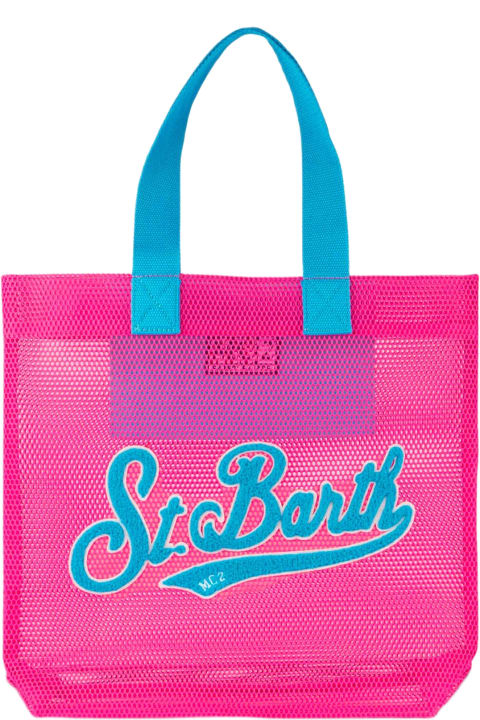メンズ トートバッグ MC2 Saint Barth Mesh Fuchsia Shopper Bag With Terry Patch