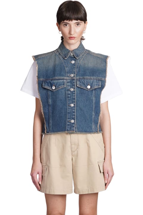 Isabel Marant for Women Isabel Marant Tyra Vest In Blue Cotton