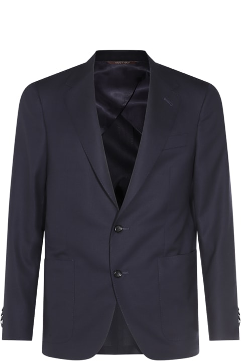 Canali for Men Canali Navy Blue Wool Blazer