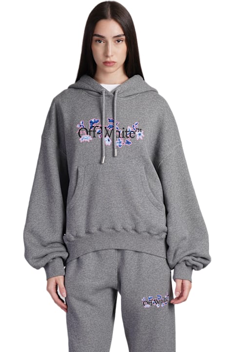Off-White Fleeces & Tracksuits for Women Off-White 'flower' Grey Cotton Sweatshirt