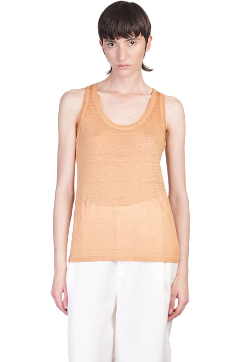 120% Lino Clothing for Women 120% Lino Tank Top In Orange Linen