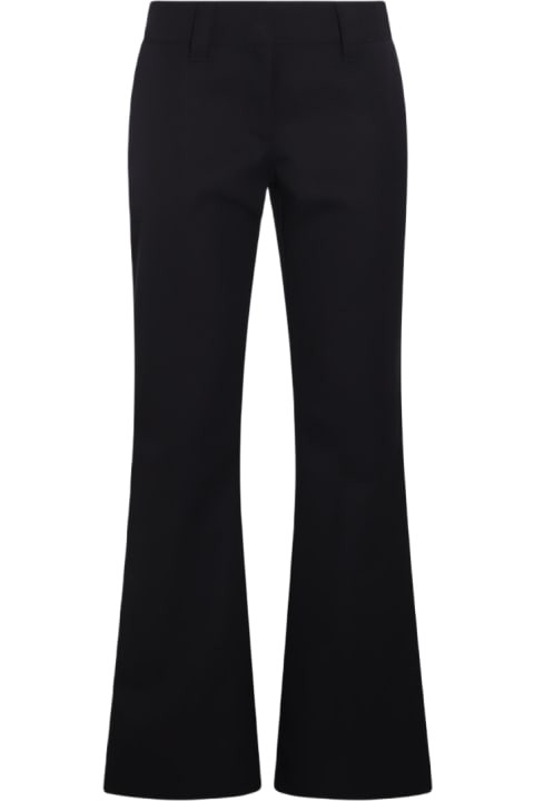 Palm Angels for Women Palm Angels Navy Blue Wool Blend Flared Pants