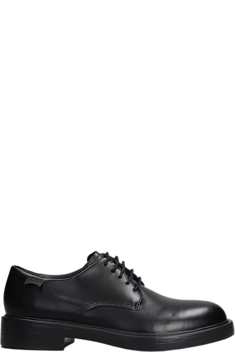 Camper Shoes for Men Camper Dean Lace Up Shoes In Black Leather