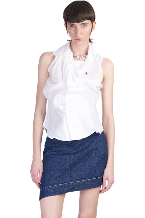Vivienne Westwood for Women Vivienne Westwood Ss Drunken Shirt In White Cotton