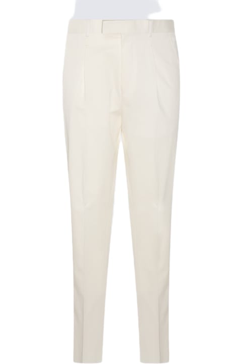 Zegna Pants for Women Zegna White Cotton Blend Trousers