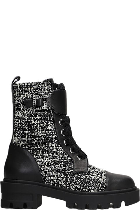Roberto Festa Boots for Women Roberto Festa Vlady Combat Boots In Black Wool And Leather