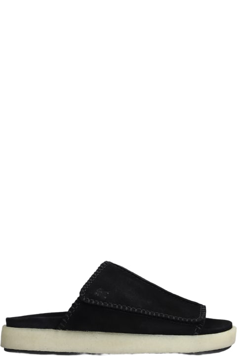 Clarks Shoes for Men Clarks Overleigh Slide Flats In Black Suede