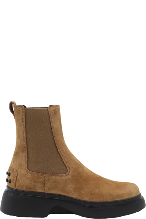 ロングブーツ TOD'S CAMEL SUEDE AND LEATHER BOOTS Tod's Camel Suede And Leather Boots | italist