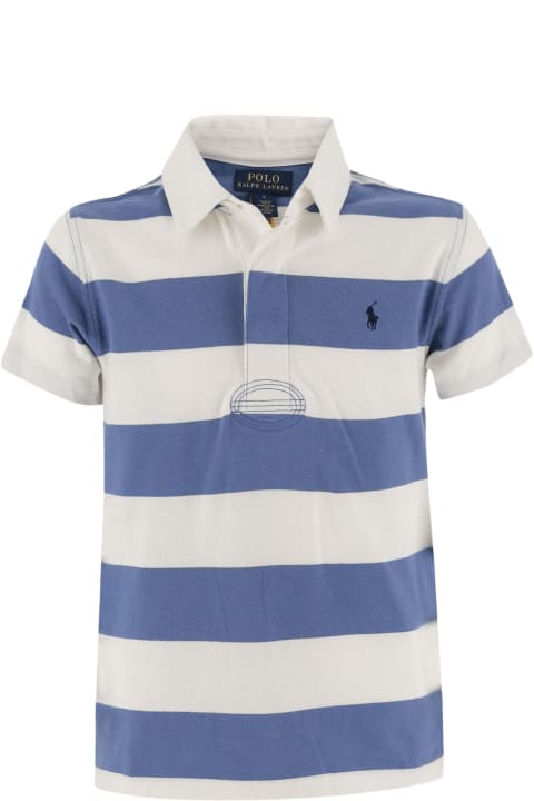 Polo Ralph Lauren Topwear for Boys Polo Ralph Lauren Cotton Polo Shirt With Logo And Striped Pattern