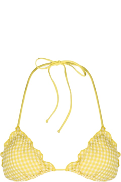 Homeware MC2 Saint Barth Woman Seersucker Classic Triangle Beach Top Sagittarius