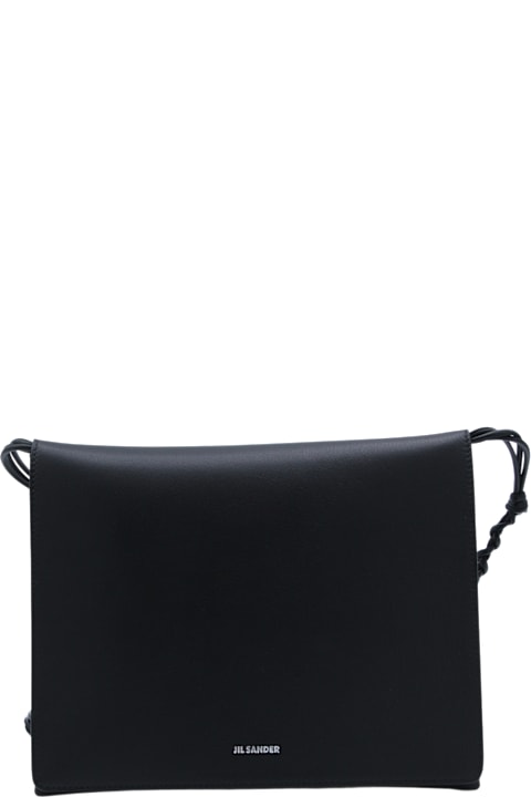 インテリア Jil Sander Black Tangle Flat Md Shoulder Bag