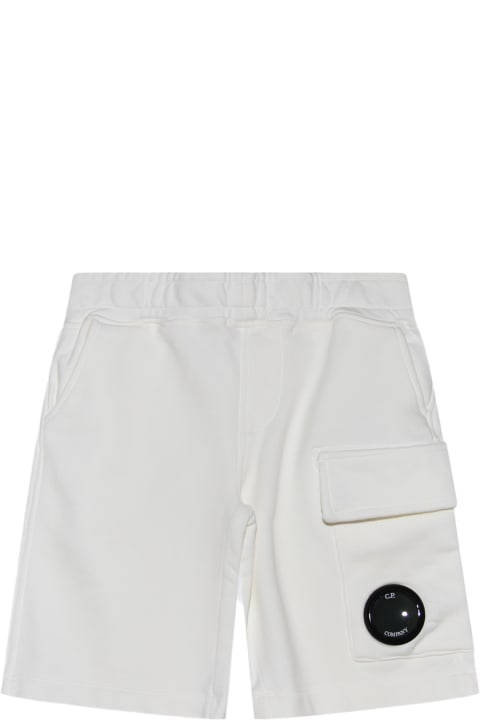 C.P. Company Bottoms for Girls C.P. Company White Cotton Bermuda Shorts