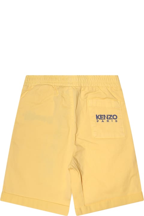 Kenzo Bottoms for Girls Kenzo Yellow Cotton Shorts