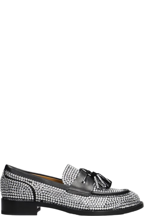 Flat Shoes for Women René Caovilla Morgana Loafers In Black Leather