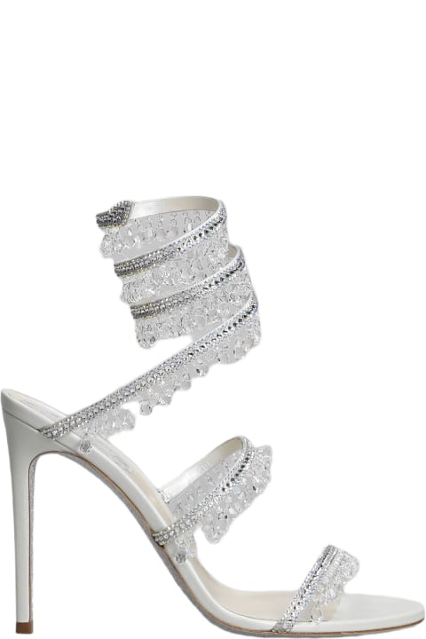 René Caovilla Shoes for Women René Caovilla Chandelier Sandals In White Satin