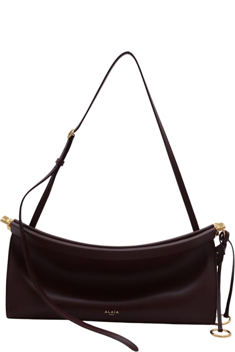 Alaia Red Leather East West Medium Crossbody Bag
